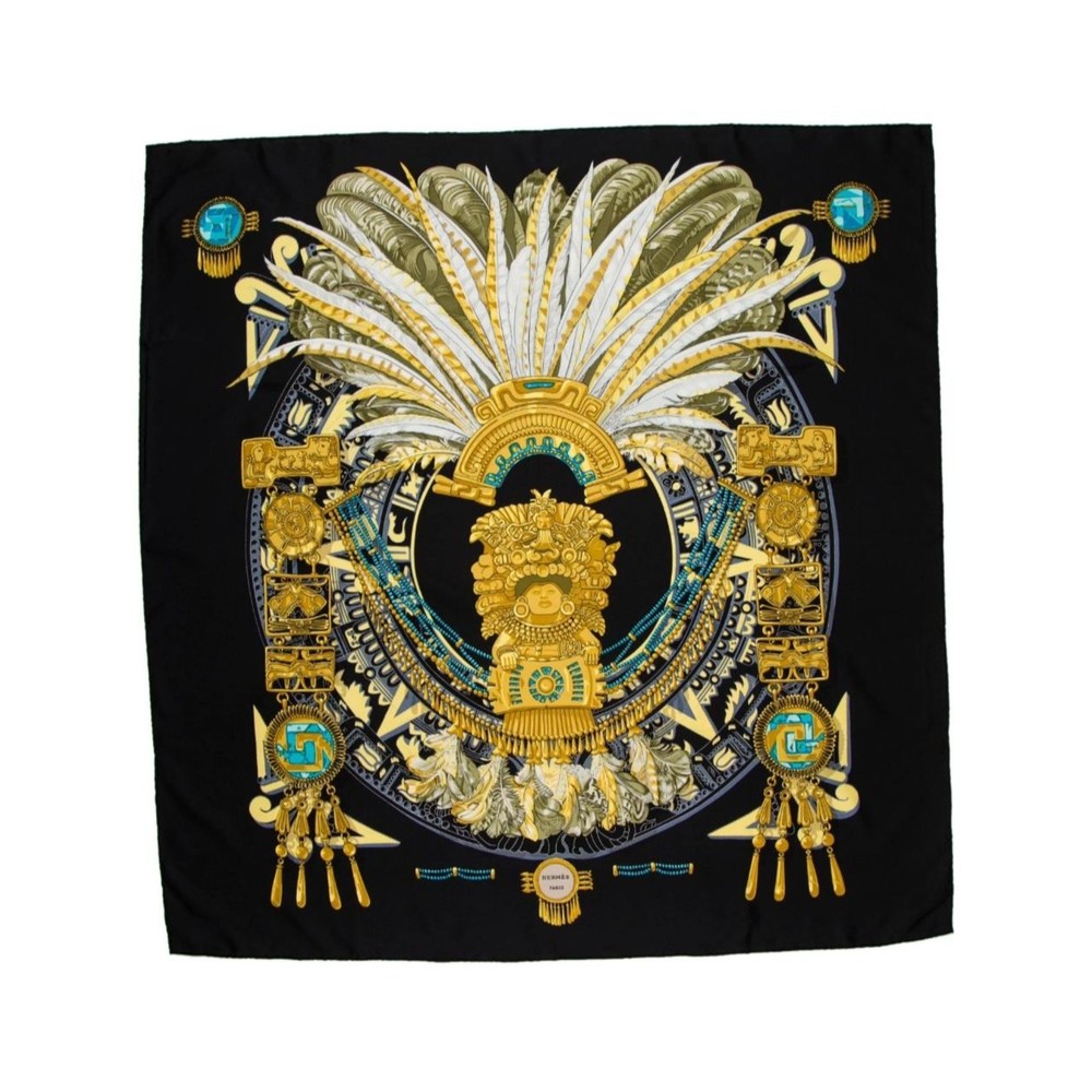 Hermes Vintage Mexique Silk Scarf by Caty Latham's 1980's 90cm